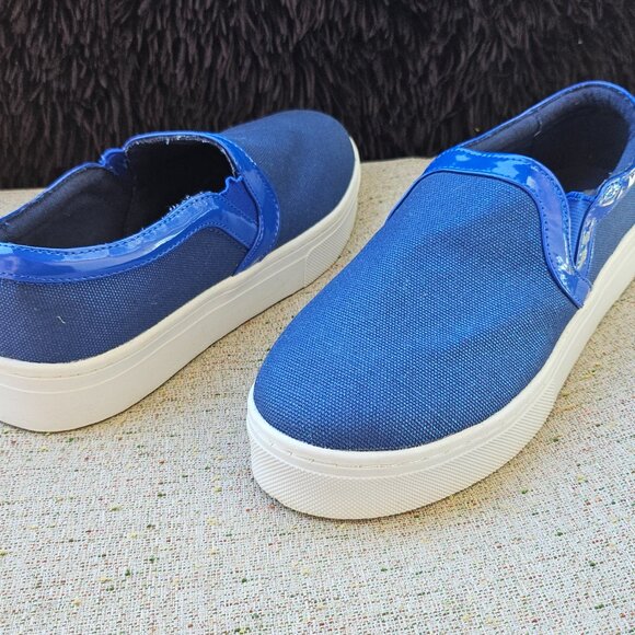 Twiggy London Women Shoes Platform Blue Fabric Upper Slip On Shoes Size 9M - Picture 2 of 12